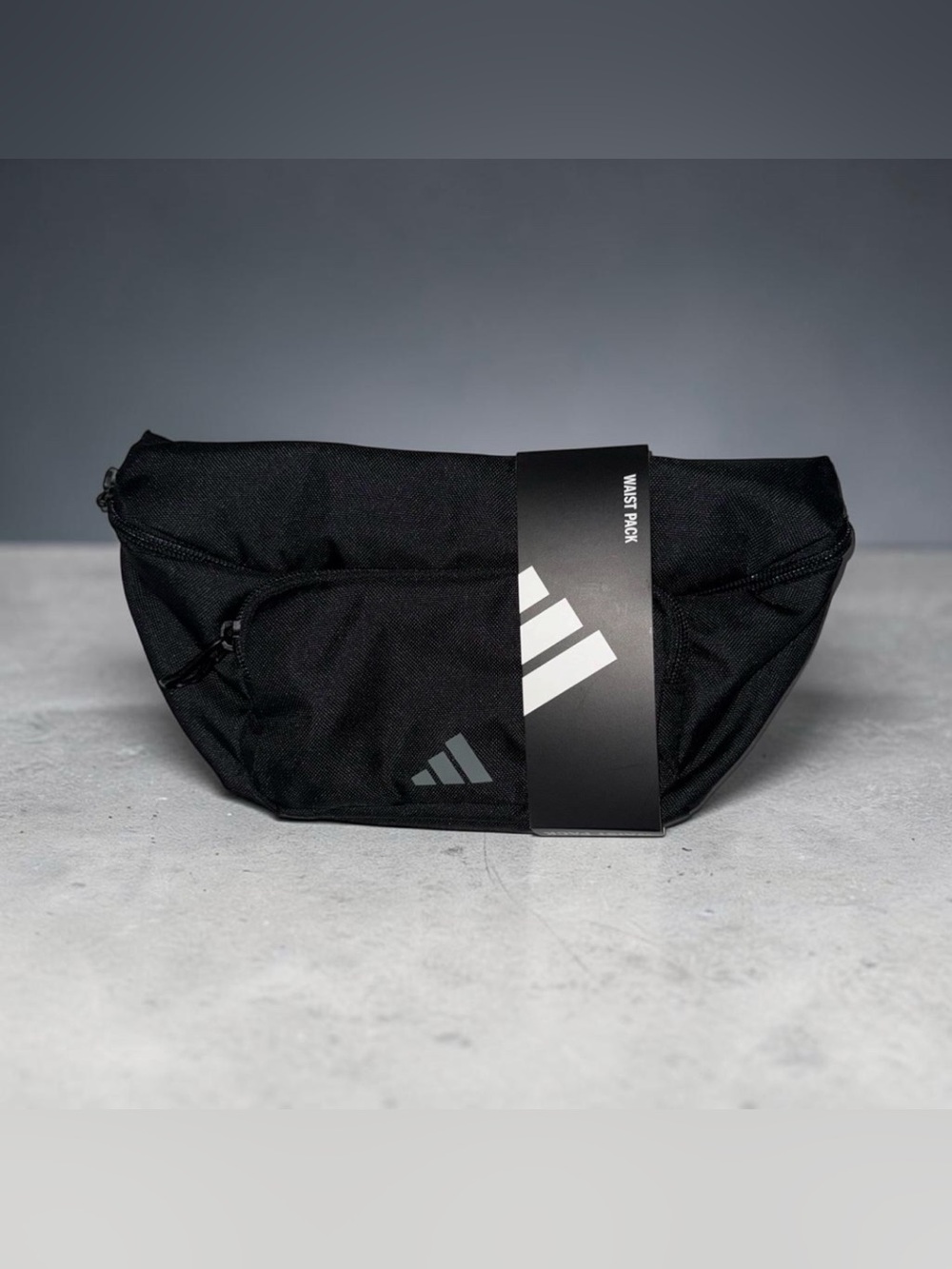 adidas Black Waist Pack with Reflective Logo